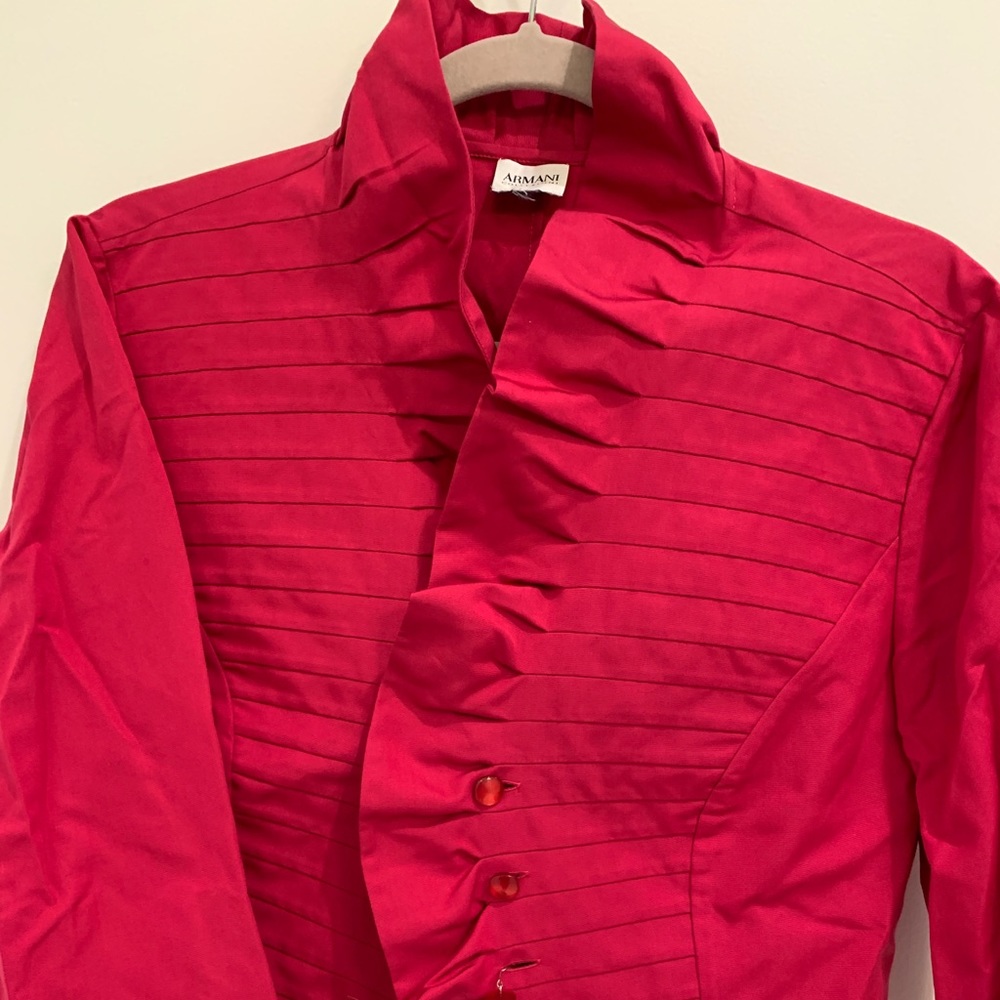 Armani bright pink Bridgerton jacket
